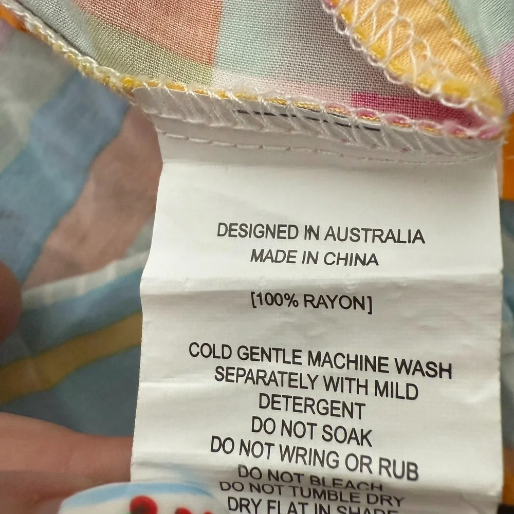 Abel The Label Smocked Maxi Dress Women's Small Multicolor Patchwork Party‎ - Picture 11 of 13